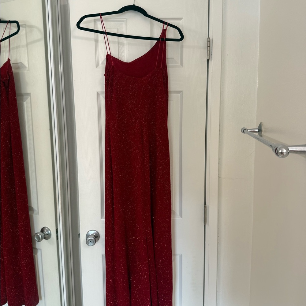 Vintage red sparkly Buyer Too maxi dress - Picture 5 of 7
